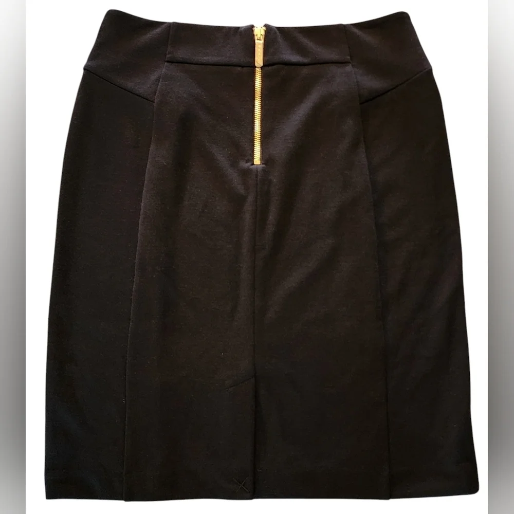 Michael Kors Black Pencil Skirt with Gold Zipper Accents. - Picture 4 of 4